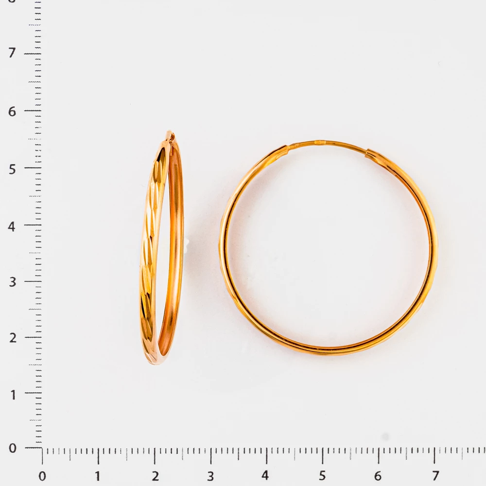Серьги конго из красного золота 585 пробы