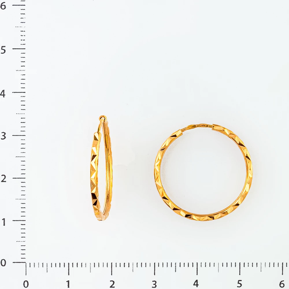 Серьги конго из красного золота 585 пробы