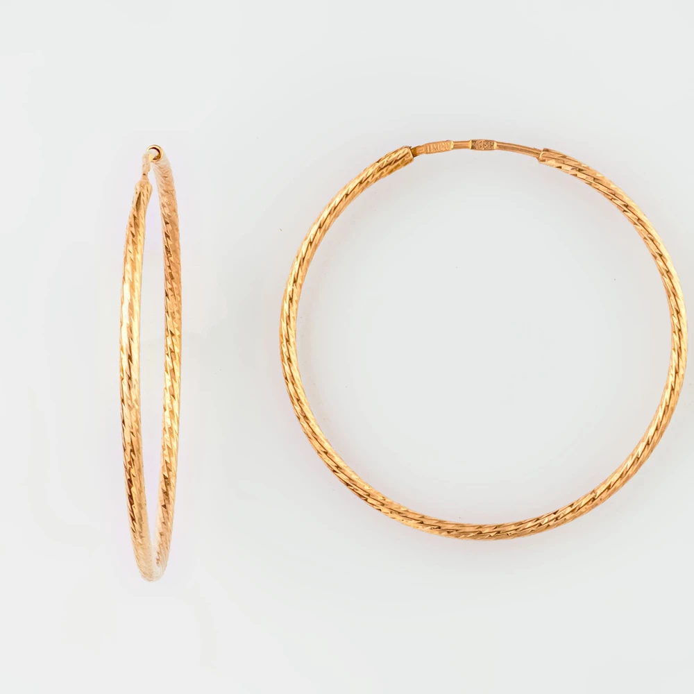 Серьги конго из красного золота 585 пробы