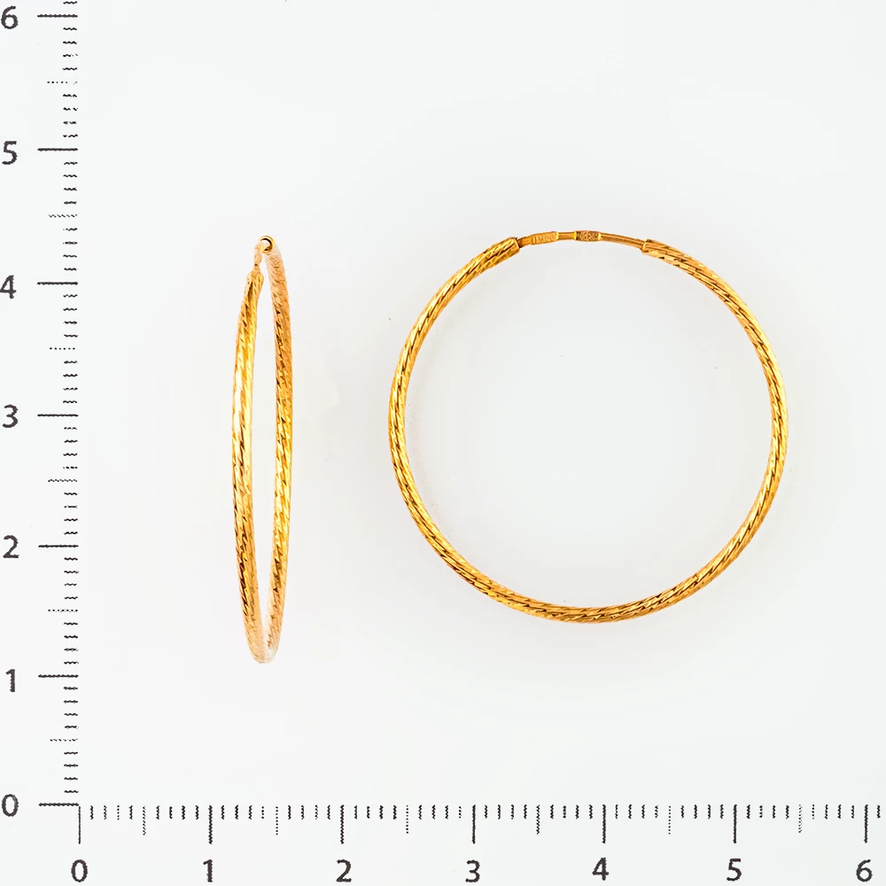 Серьги конго из красного золота 585 пробы