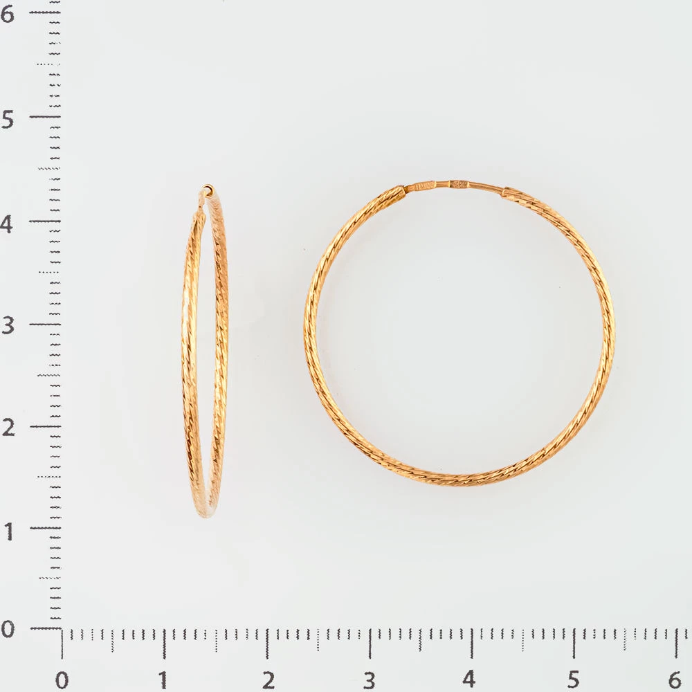 Серьги конго из красного золота 585 пробы