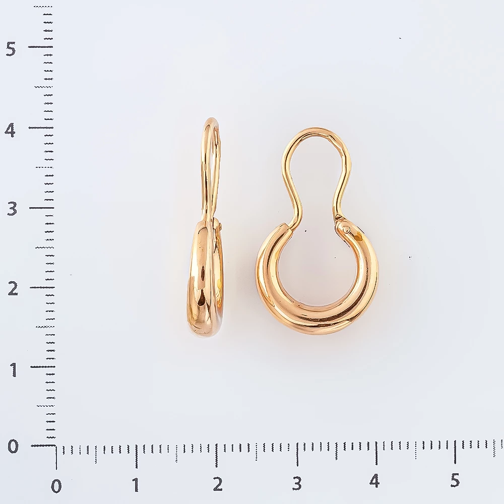 Серьги конго из красного золота 585 пробы
