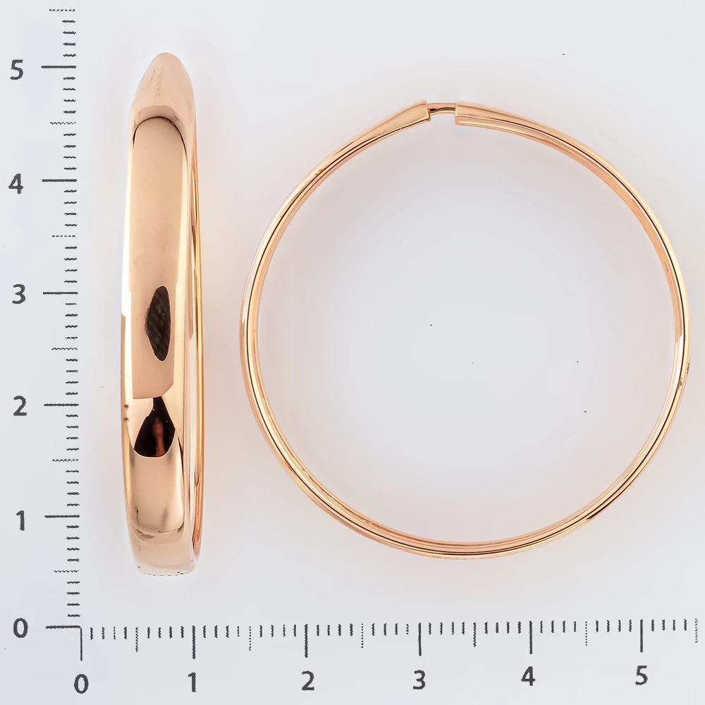 Серьги конго из красного золота 585 пробы