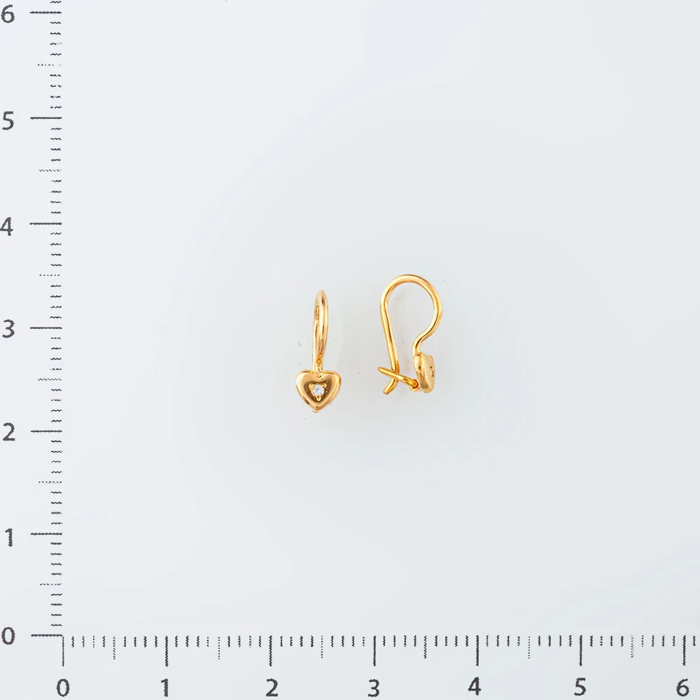 Серьги с фианитом из желтого золота 583 пробы