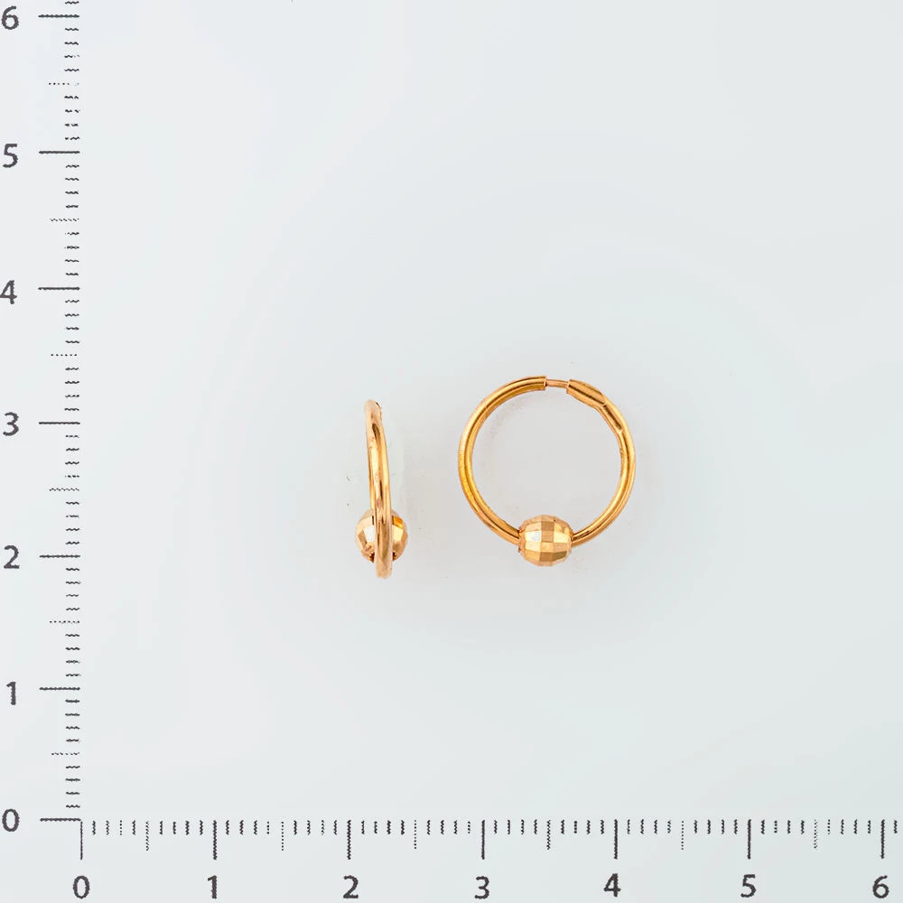 Серьги конго из красного золота 585 пробы