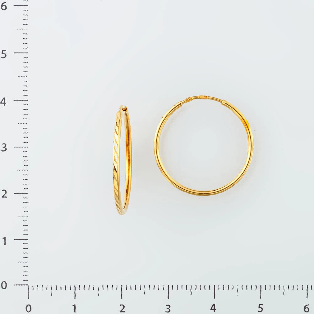 Серьги конго из желтого золота 585 пробы