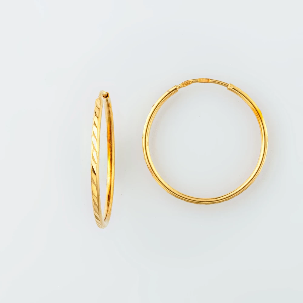 Серьги конго из желтого золота 585 пробы