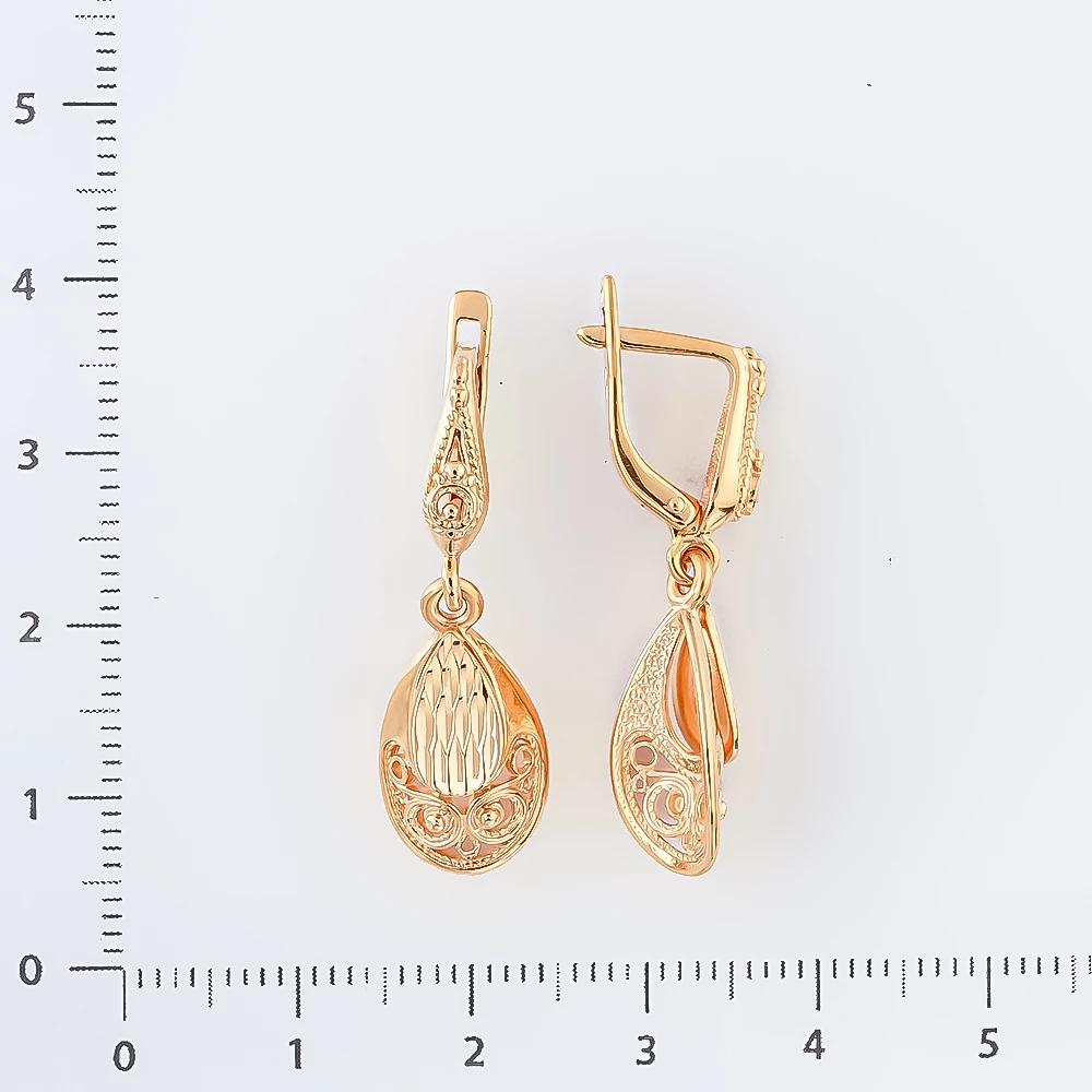 Серьги из красного золота 585 пробы