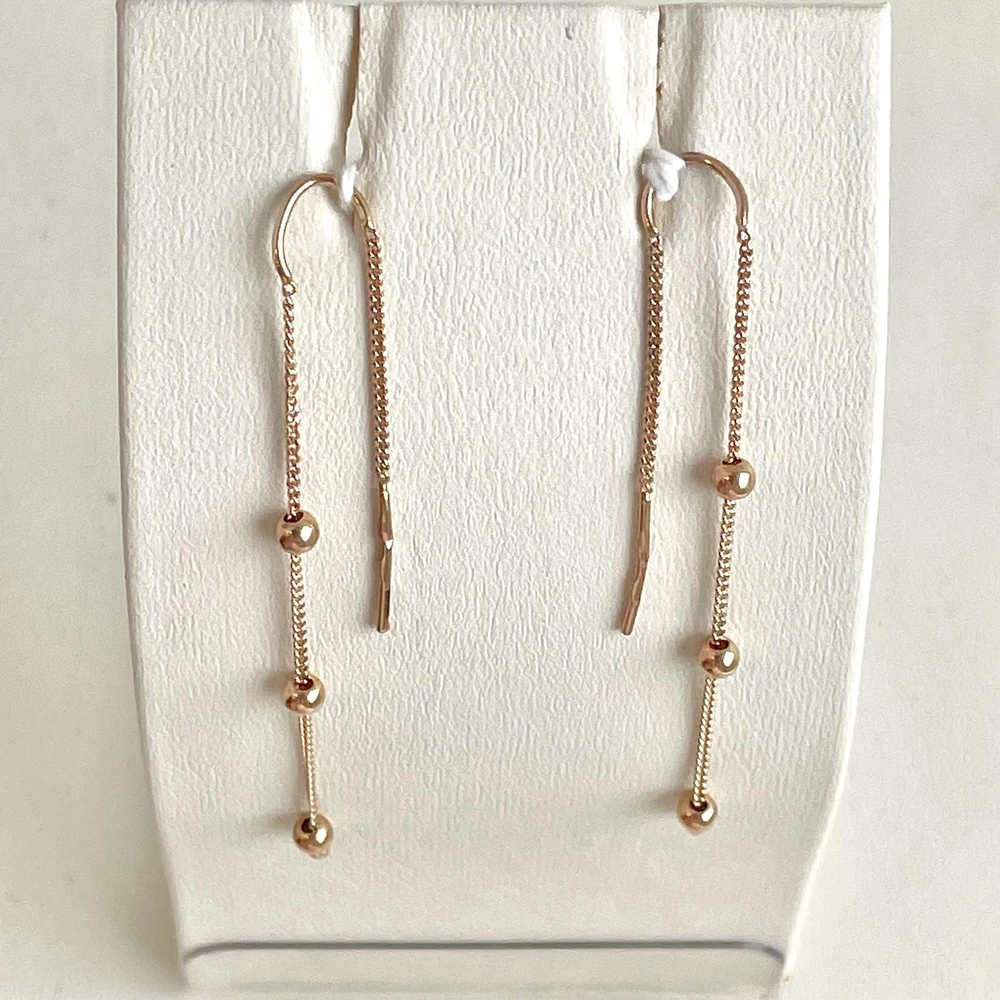 Серьги из красного золота 585 пробы