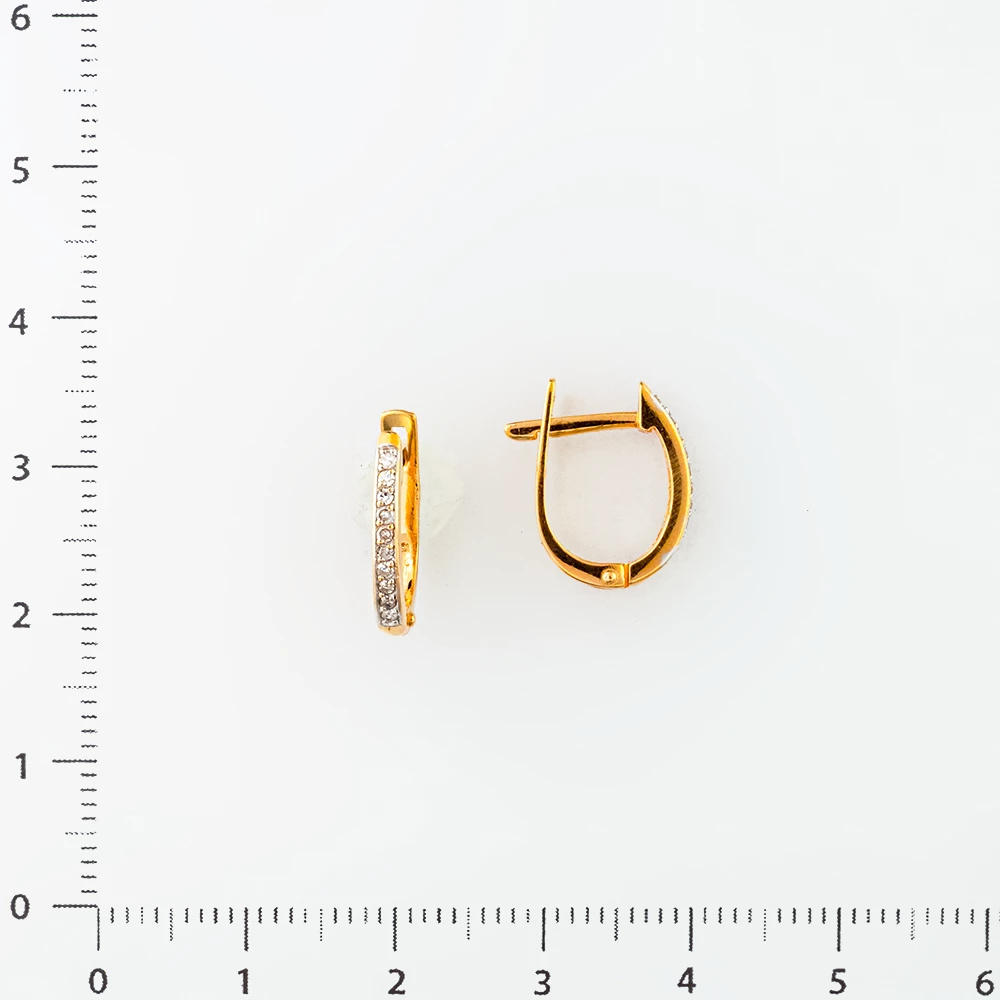 Серьги с бриллиантом из красного золота 585 пробы