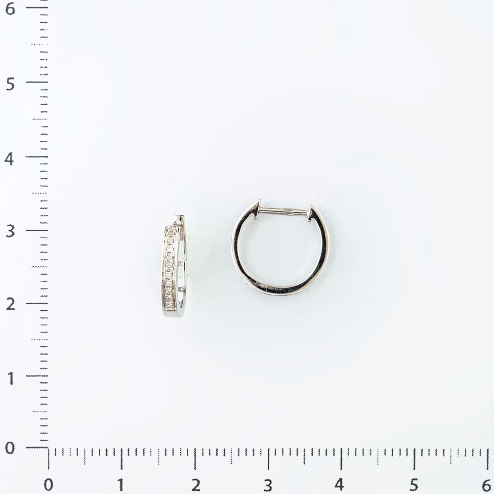 Серьги конго с бриллиантом из белого золота 585 пробы