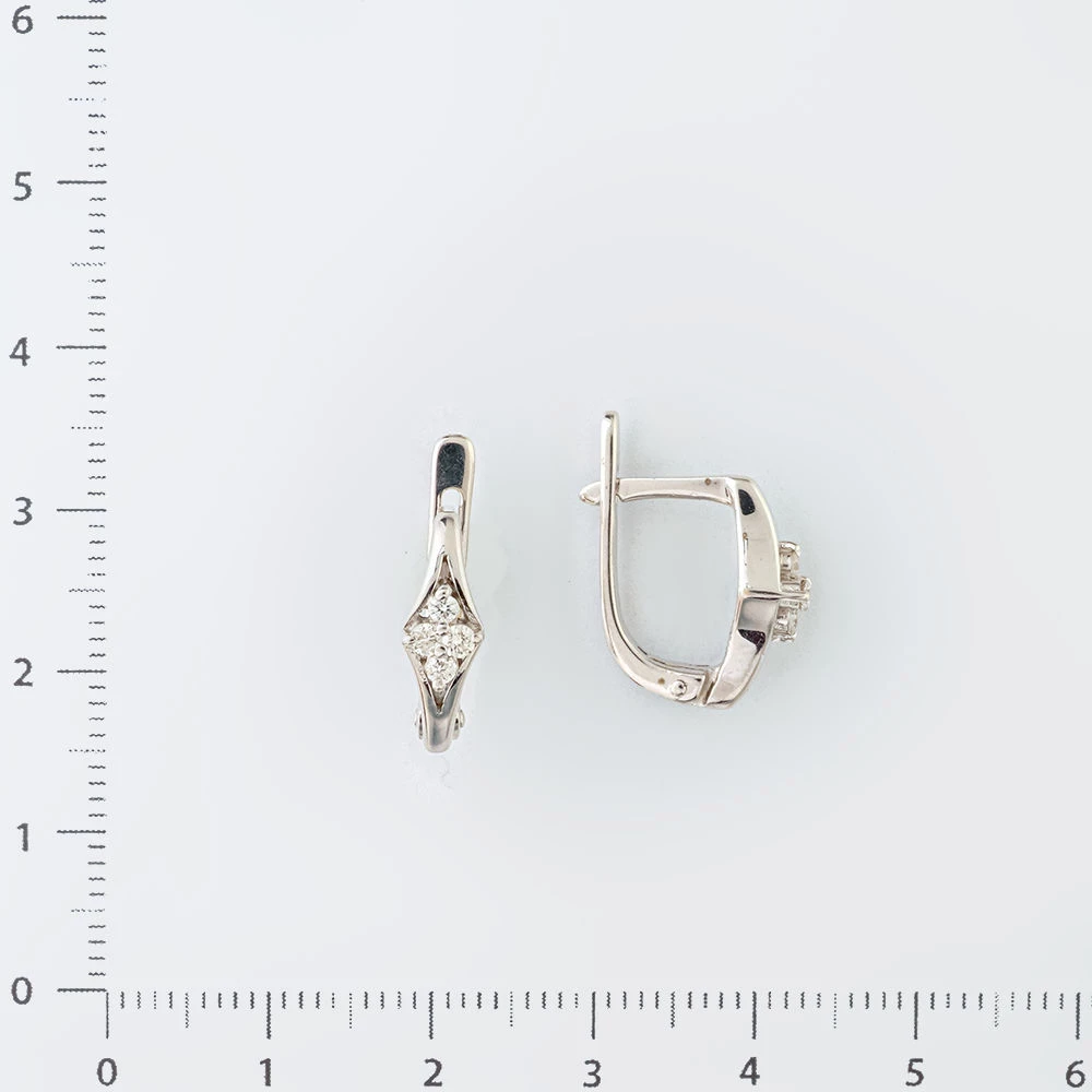Серьги с бриллиантом из белого золота 585 пробы