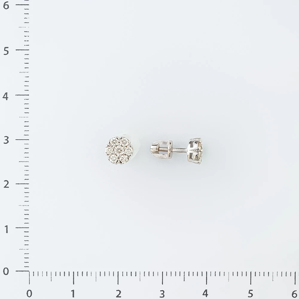 Серьги с бриллиантом из белого золота 585 пробы