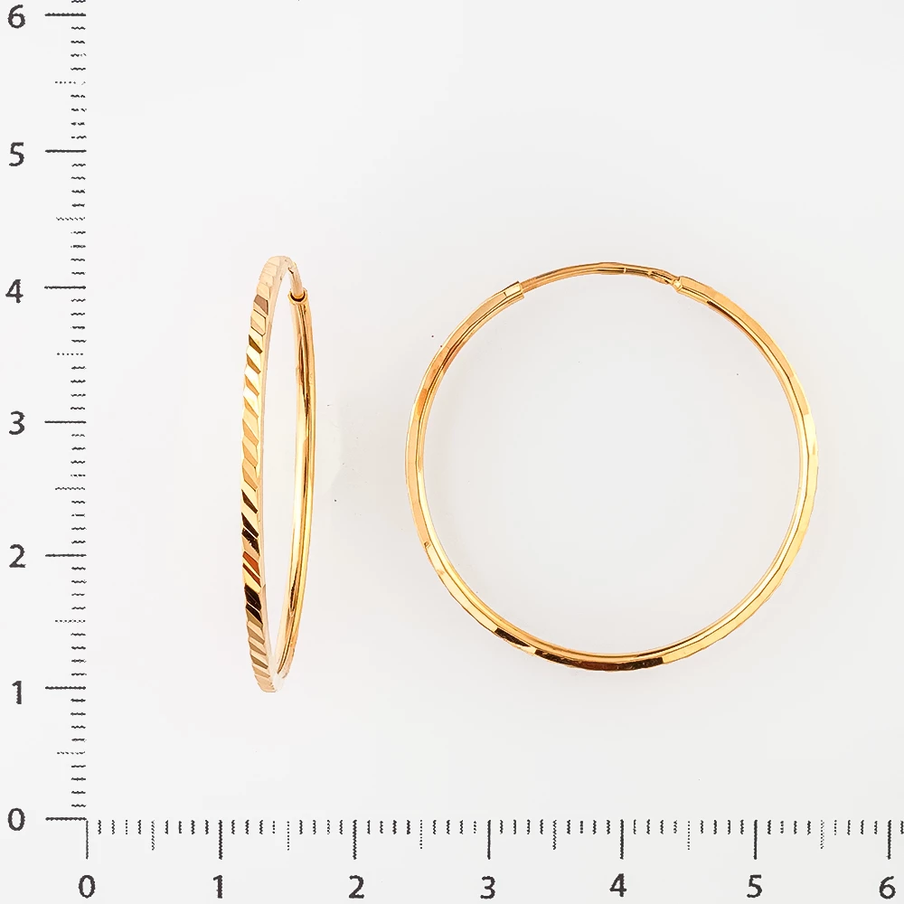 Серьги конго из красного золота 585 пробы