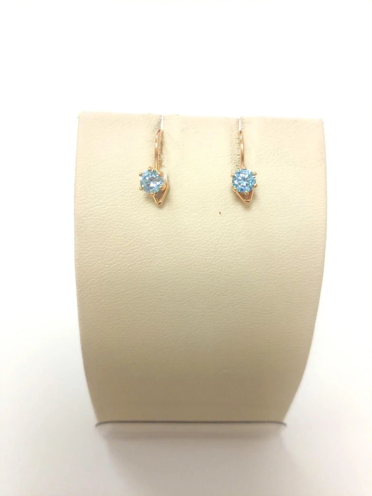 Серьги с ситаллом из красного золота 585 пробы