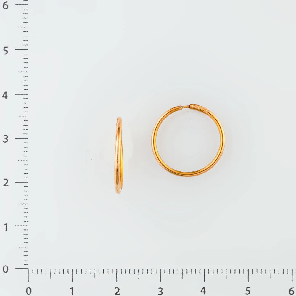 Серьги конго из красного золота 585 пробы