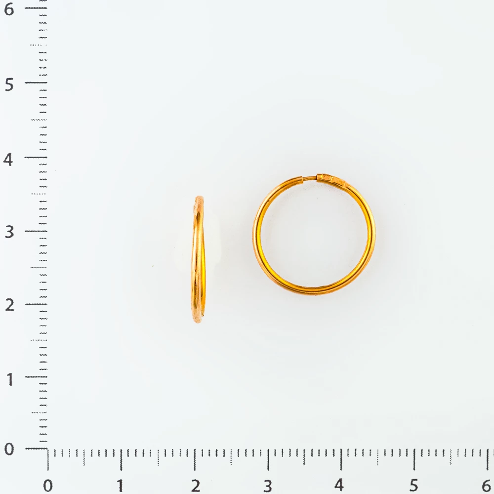 Серьги конго из красного золота 585 пробы