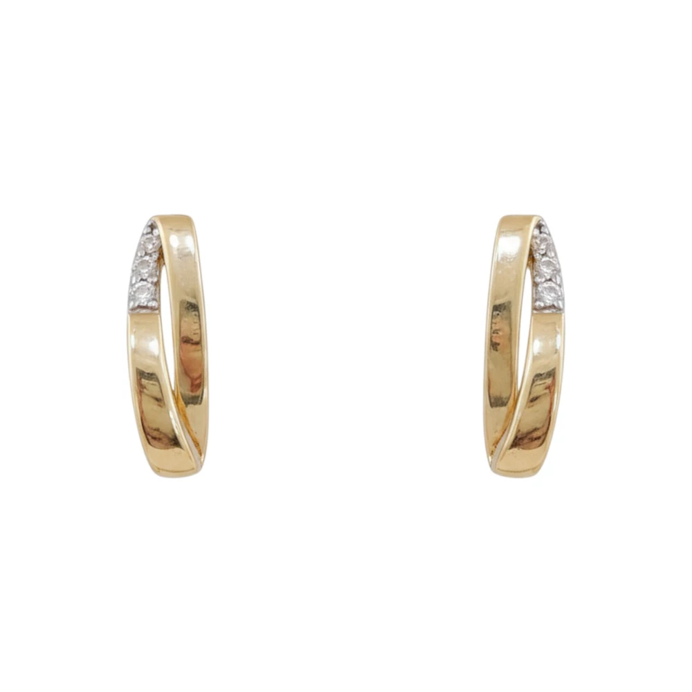 Серьги с фианитом из красного золота 585 пробы