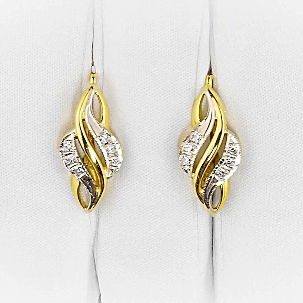 Серьги с бриллиантом из желтого золота 750 пробы 1