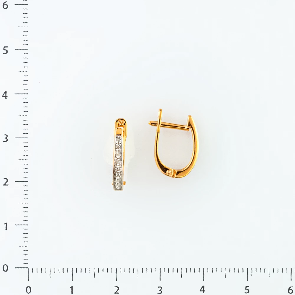 Серьги с бриллиантом из красного золота 585 пробы