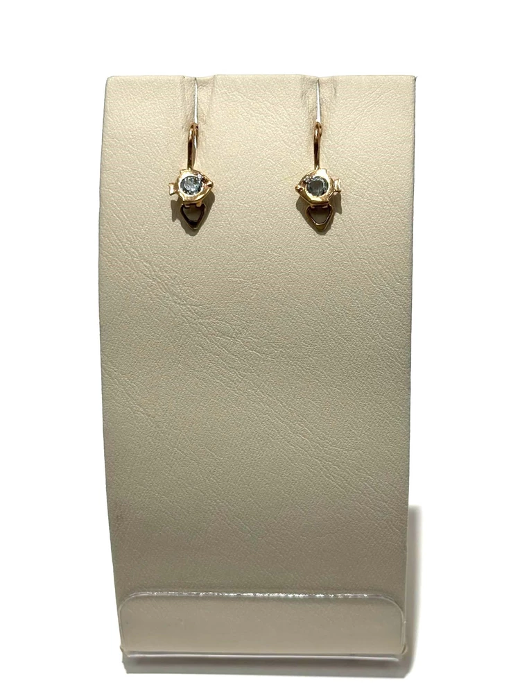 Серьги с фианитом из красного золота 375 пробы