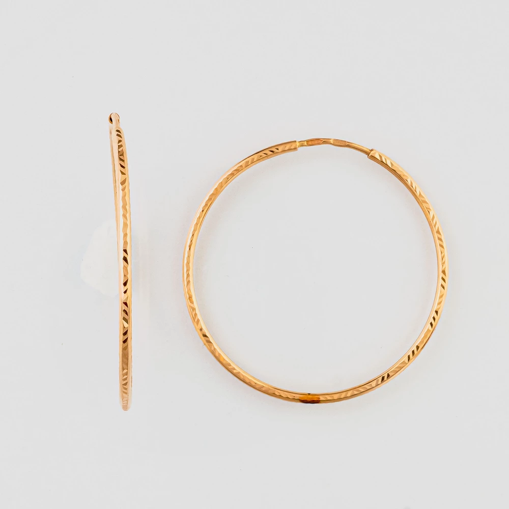 Серьги конго из красного золота 585 пробы