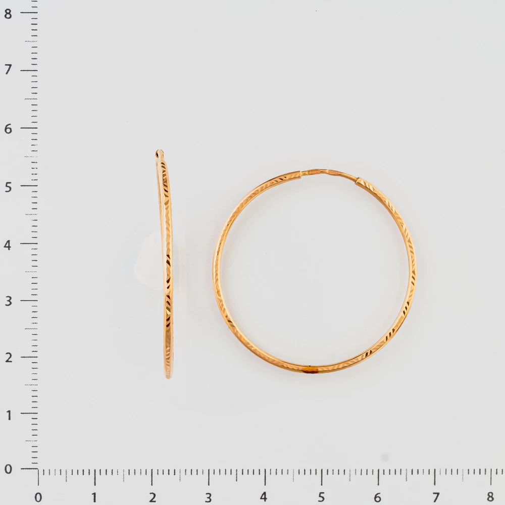 Серьги конго из красного золота 585 пробы