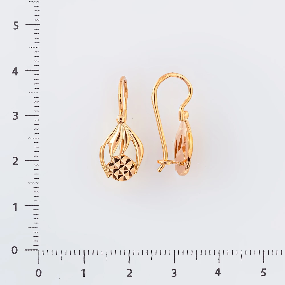 Серьги из красного золота 585 пробы