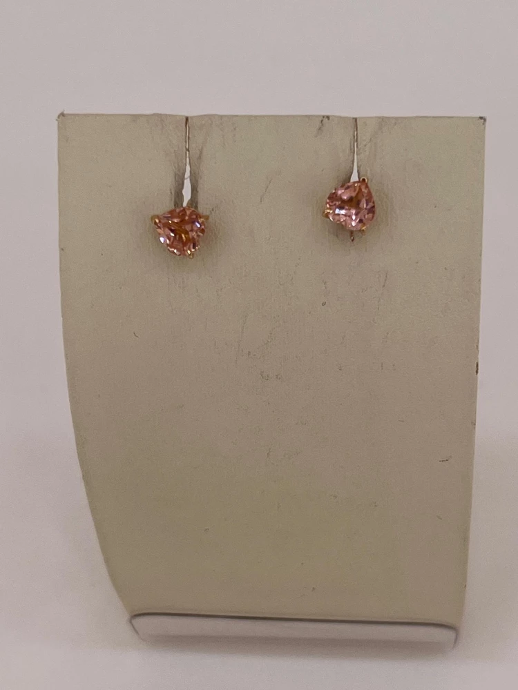 Серьги с ситаллом из красного золота 585 пробы