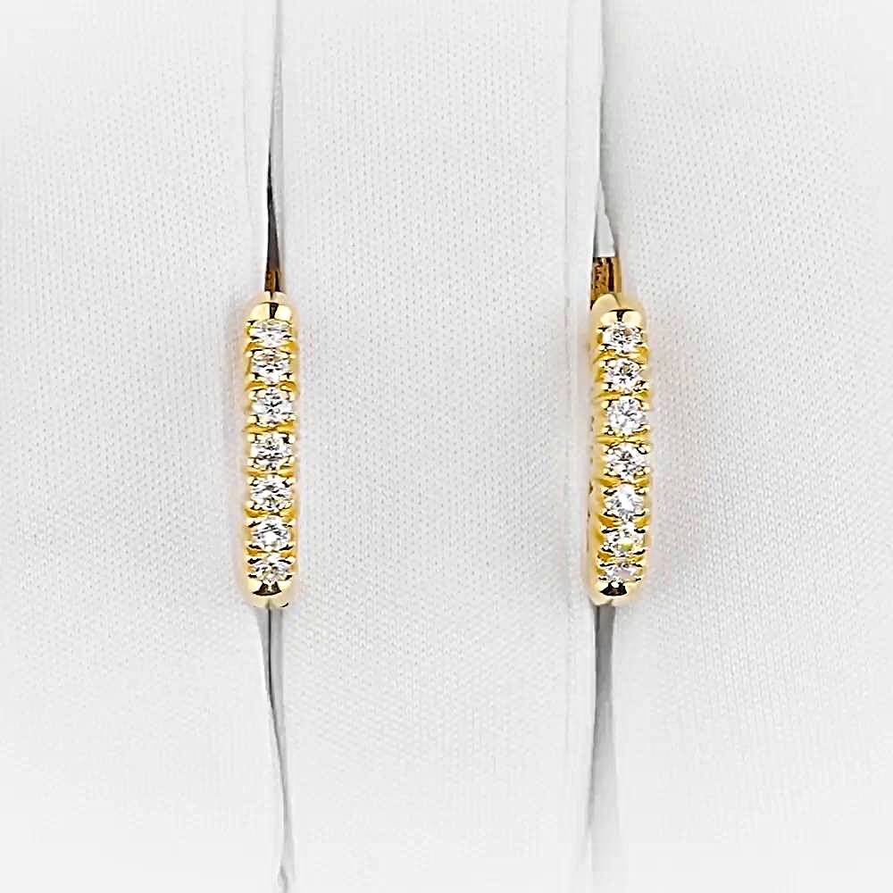 Серьги с бриллиантом из красного золота 585 пробы