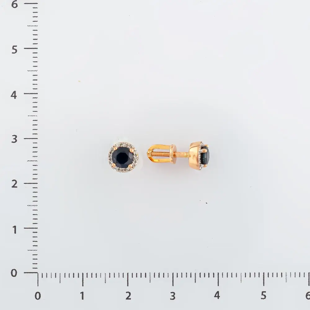 Серьги с сапфиром из красного золота 585 пробы 2