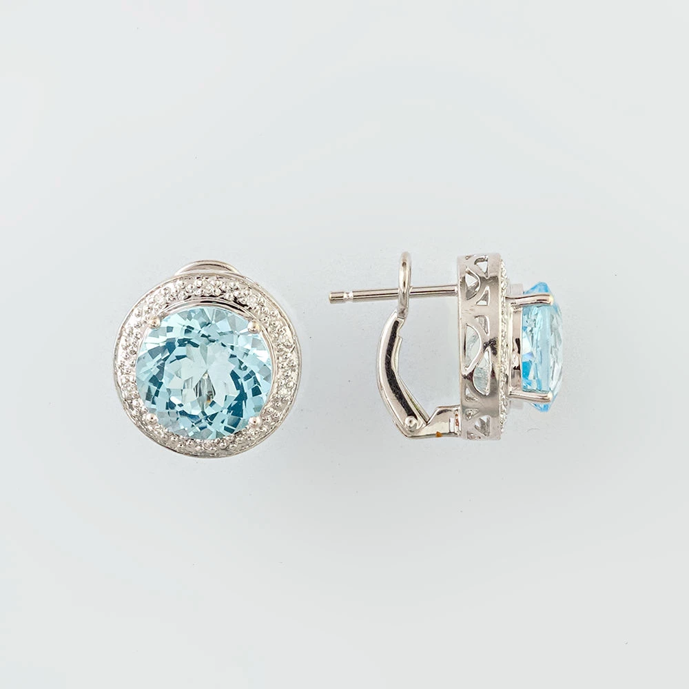 Серьги с топазом из красного золота 585 пробы