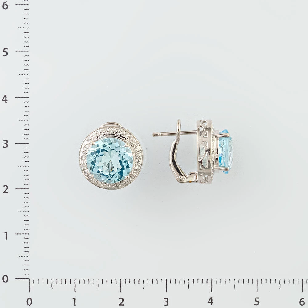 Серьги с топазом из красного золота 585 пробы