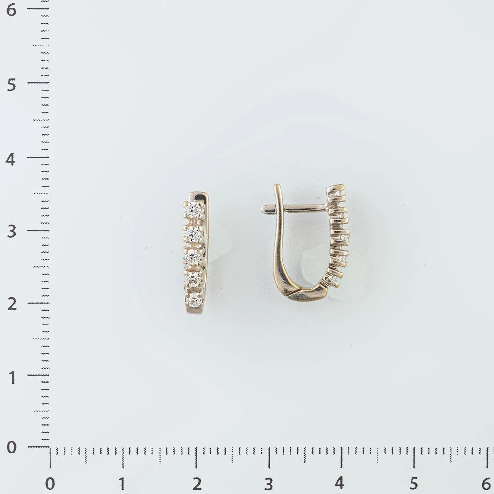 Серьги с фианитом из белого золота 585 пробы
