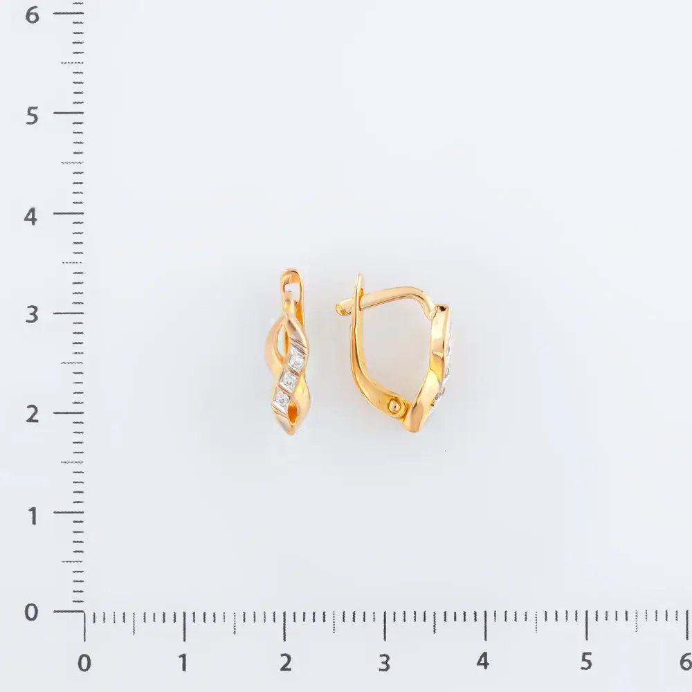 Серьги с фианитом из красного золота 375 пробы 2