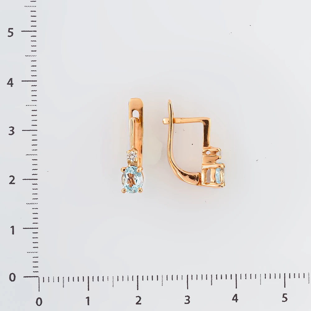 Серьги с топазом из красного золота 585 пробы
