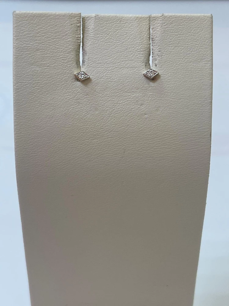 Серьги с фианитом из красного золота 585 пробы