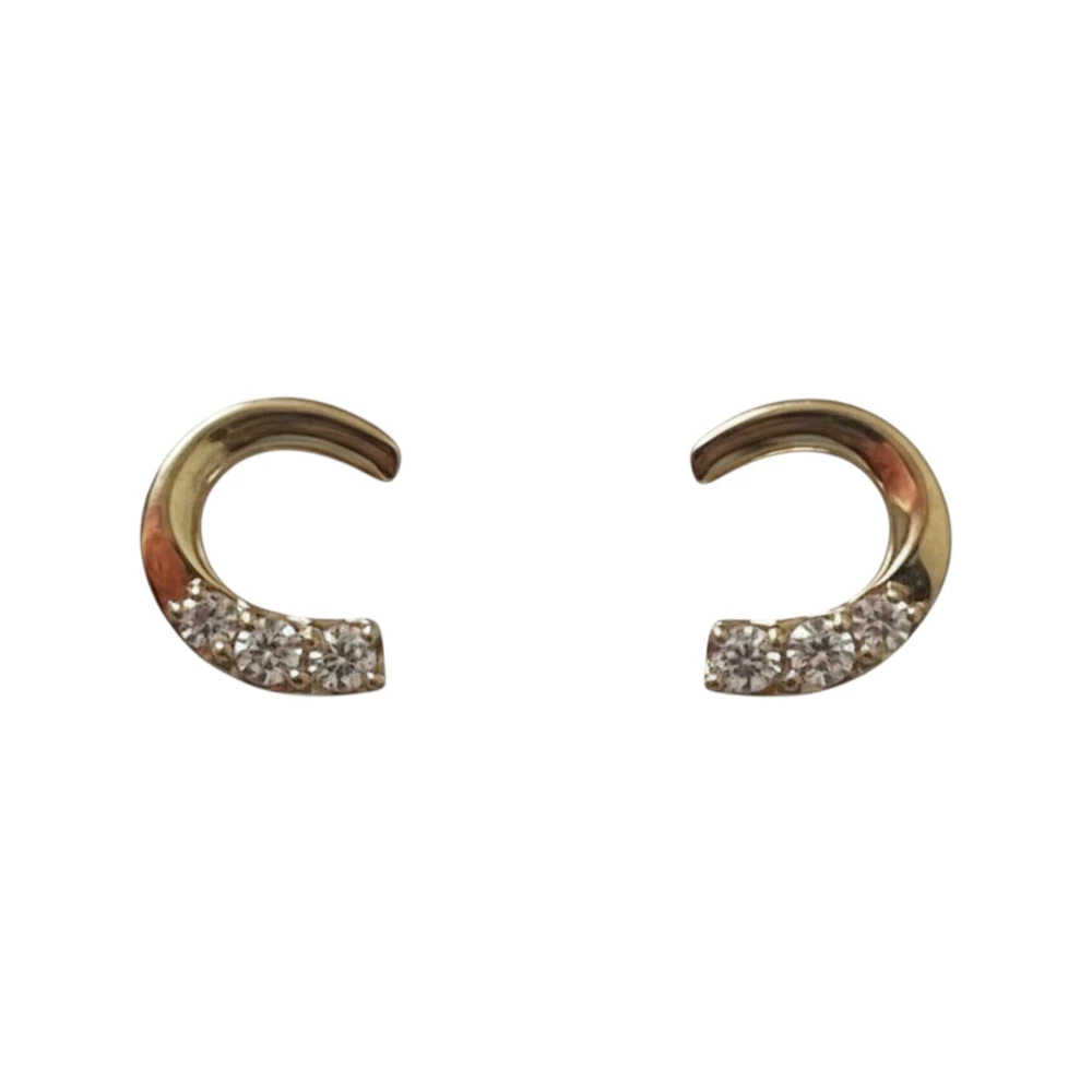 Серьги с фианитом из красного золота 585 пробы