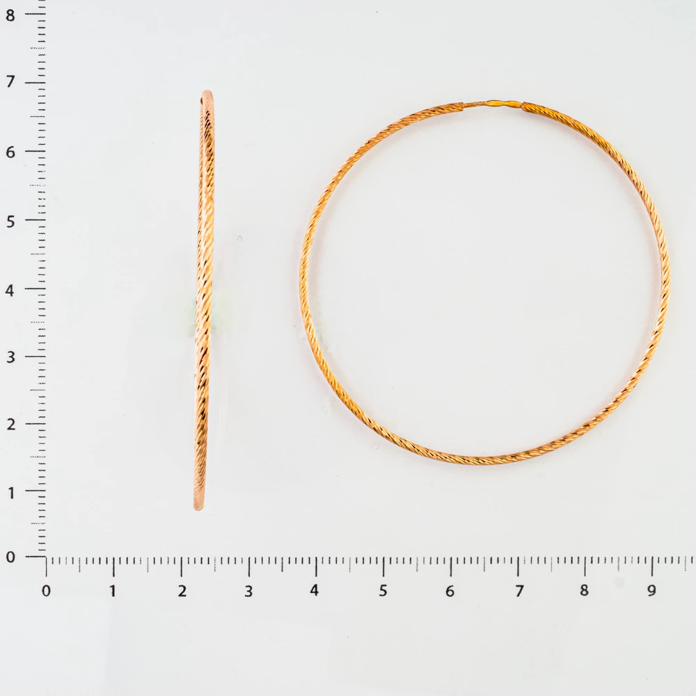 Серьги конго из красного золота 585 пробы