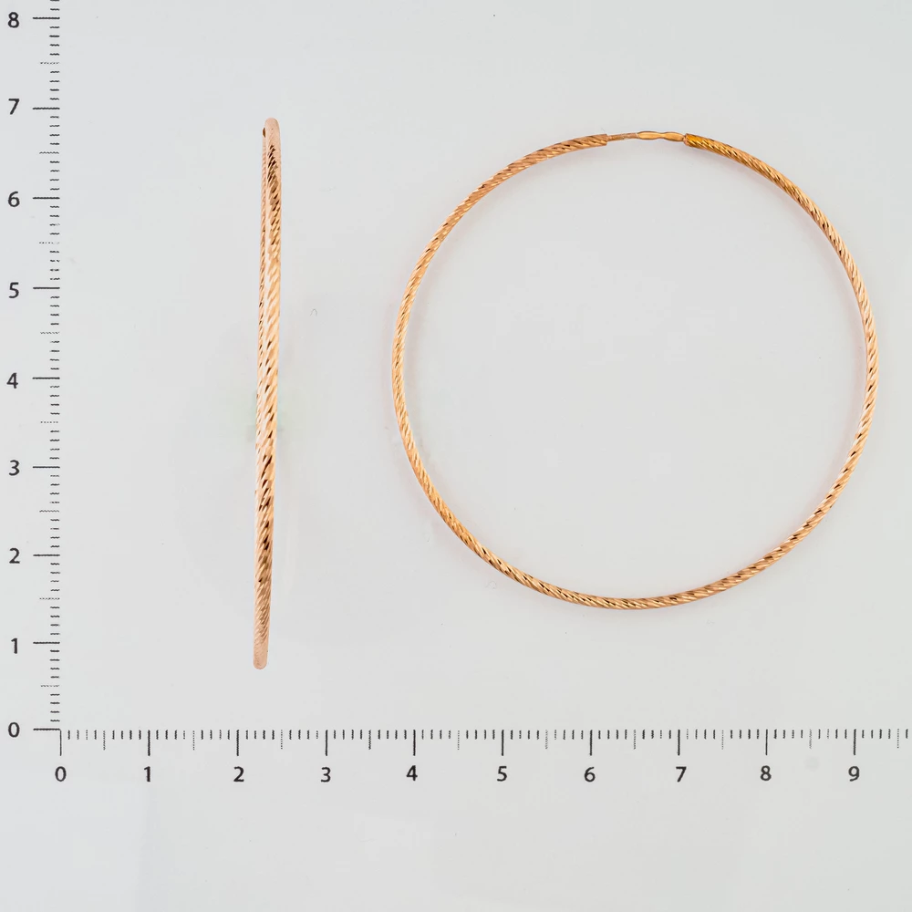 Серьги конго из красного золота 585 пробы