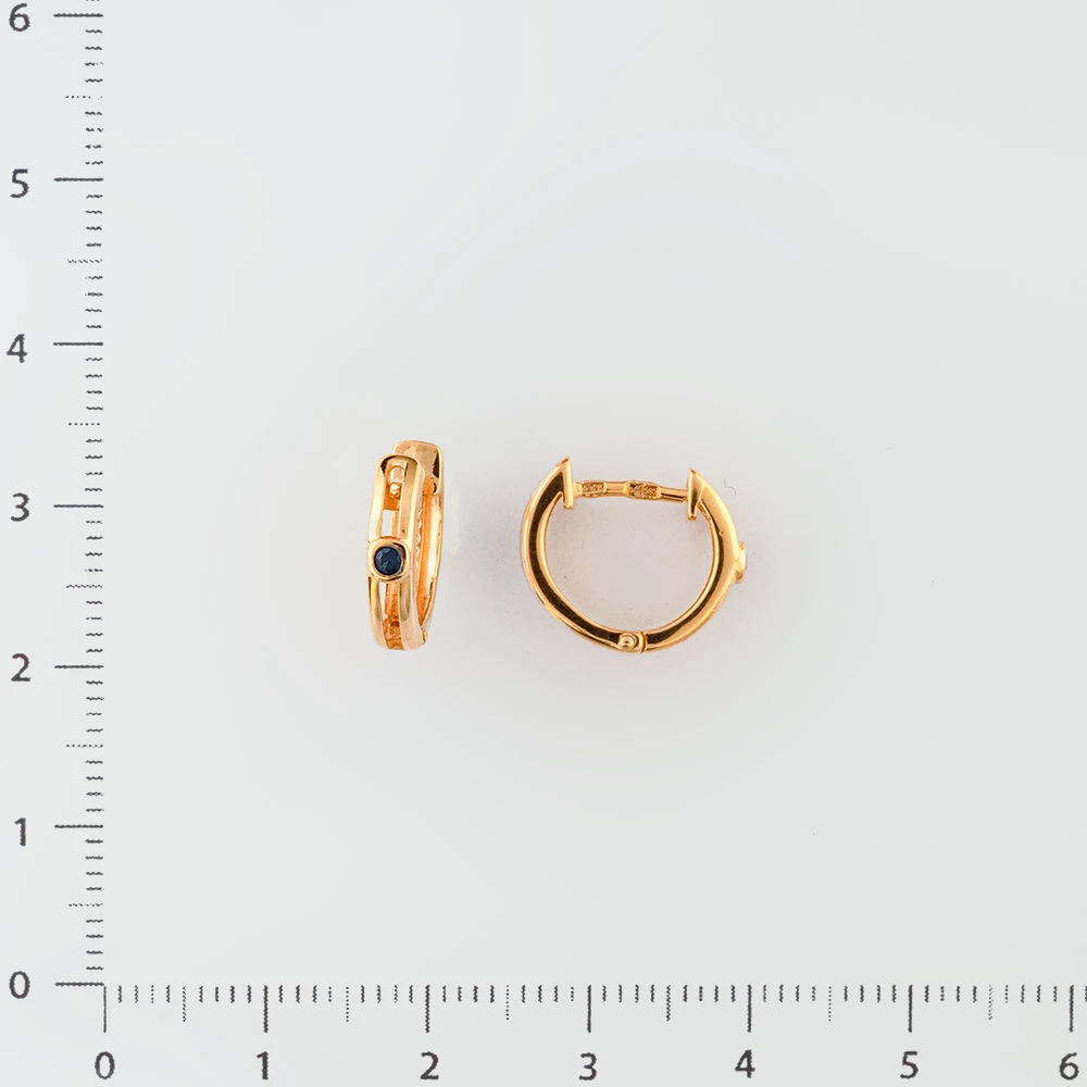Серьги с сапфиром из красного золота 585 пробы