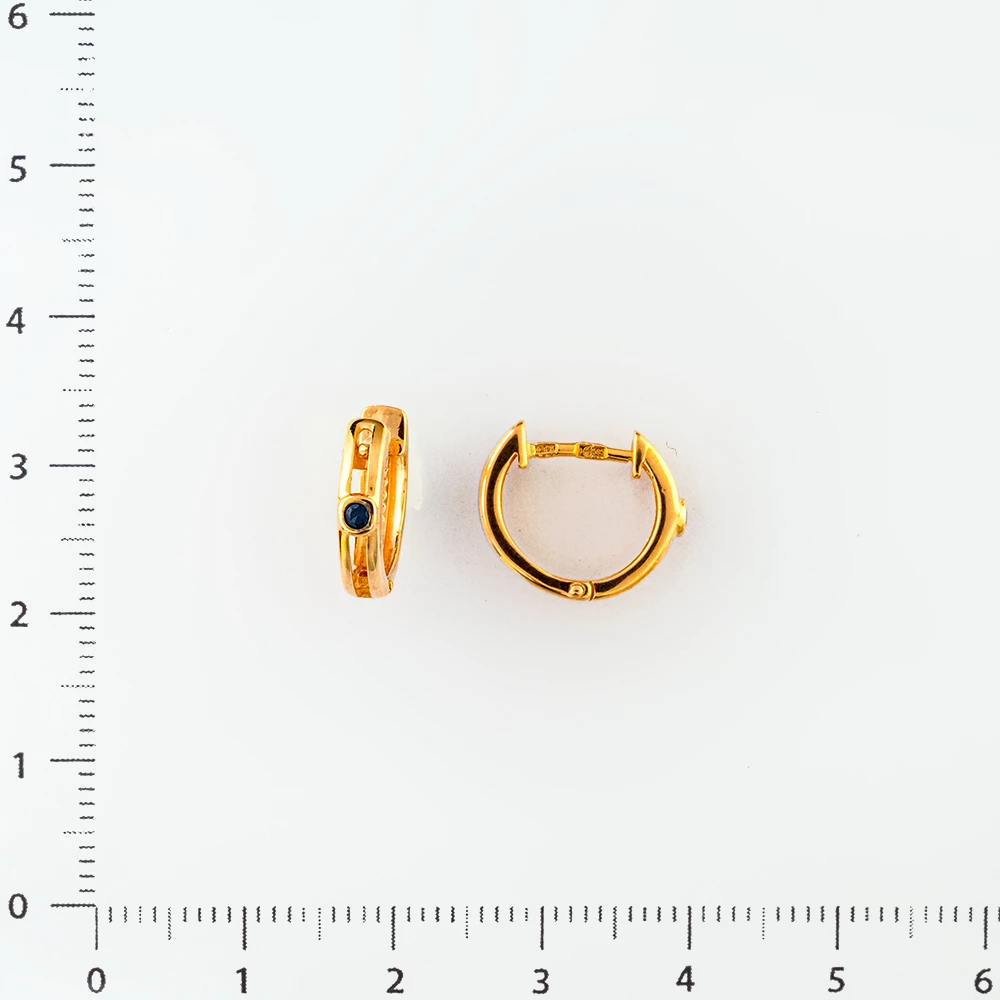 Серьги с сапфиром из красного золота 585 пробы