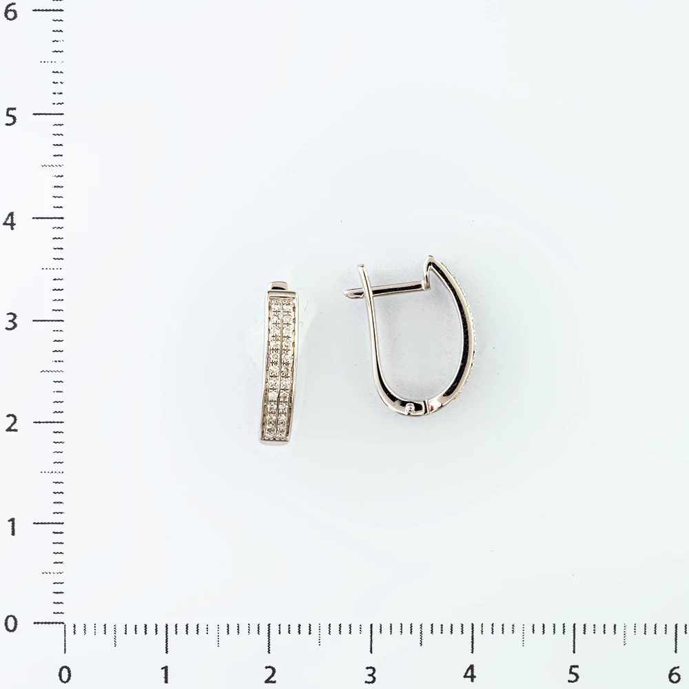 Серьги с бриллиантом из белого золота 585 пробы