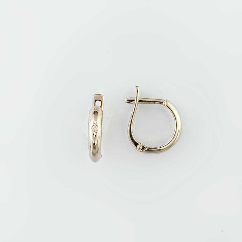 Серьги с бриллиантом из белого золота 585 пробы