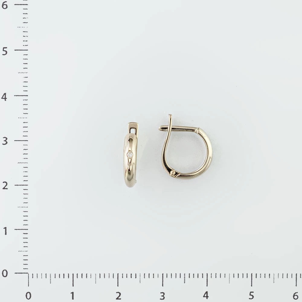 Серьги с бриллиантом из белого золота 585 пробы