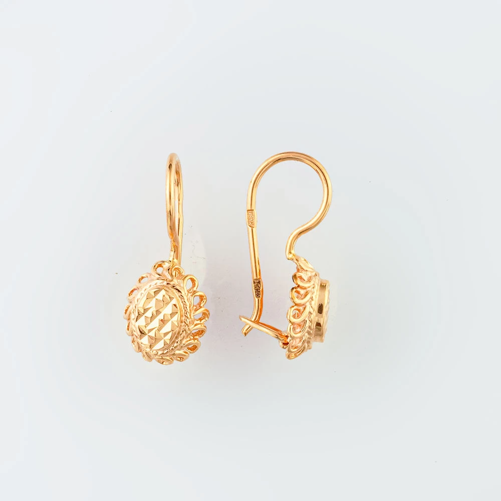 Серьги из красного золота 585 пробы