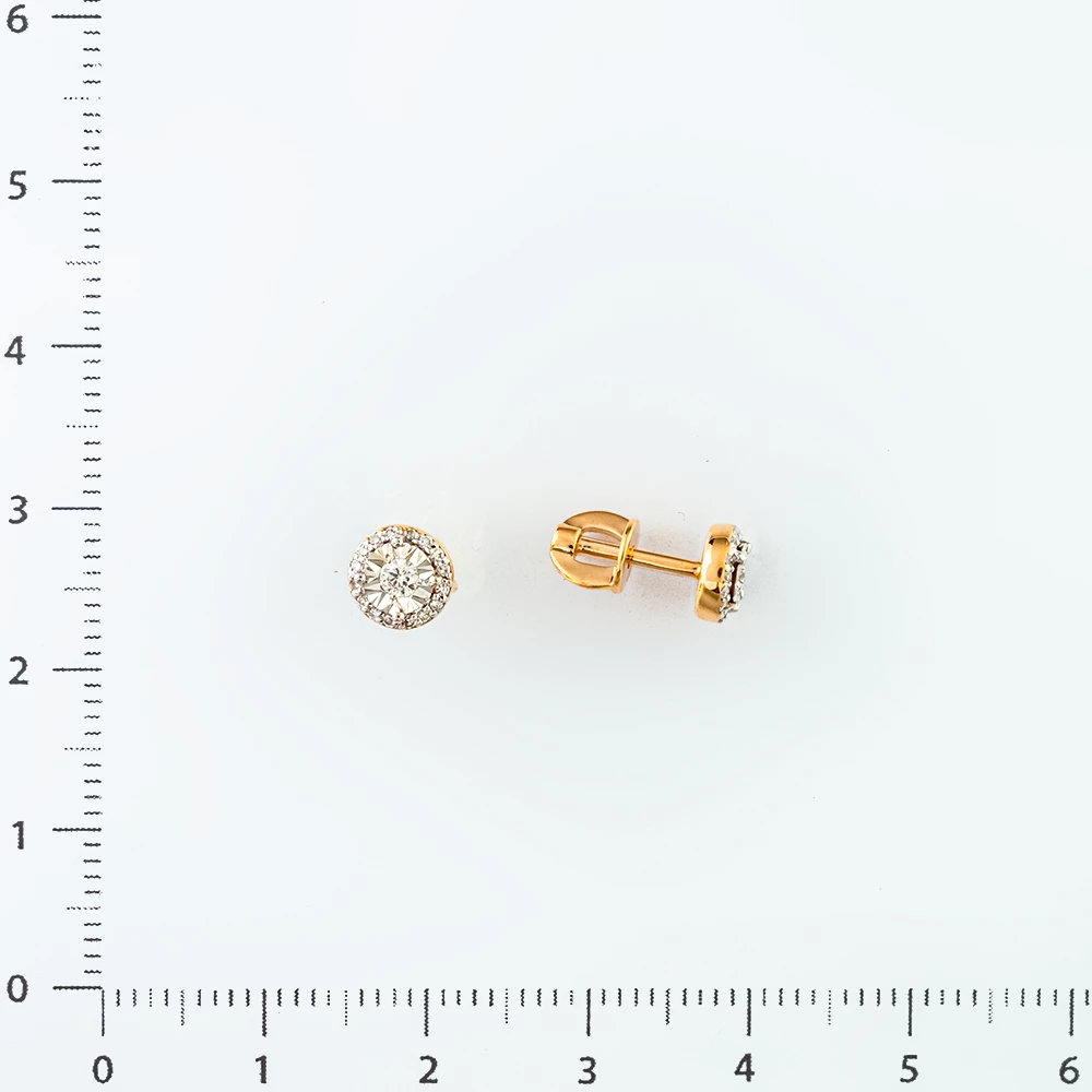Серьги с бриллиантом из красного золота 585 пробы 2