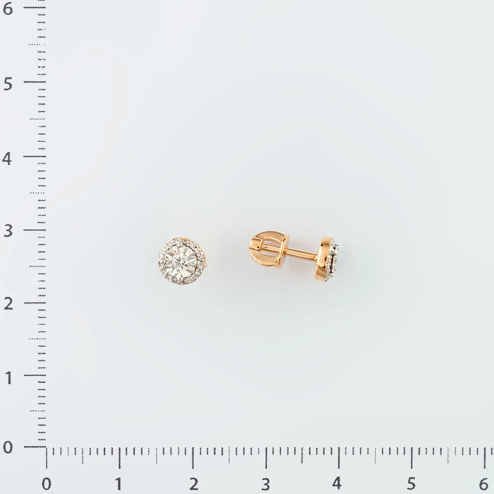 Серьги с бриллиантом из красного золота 585 пробы 2