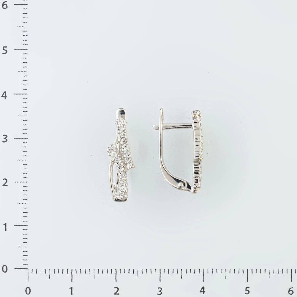 Серьги с фианитом из красного золота 585 пробы