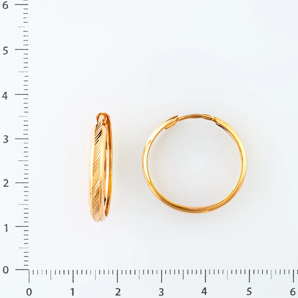 Серьги конго из красного золота 585 пробы